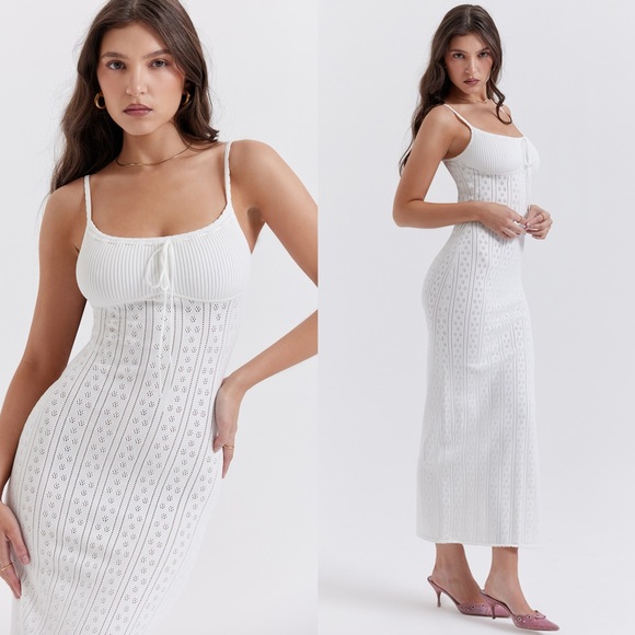 HOUSE OF CB 'Myla' White Knit Maxi Dress - Picture 3 of 12